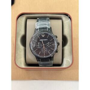 Emporio Armani AR2485 Dress Chronograph Black Dial Stainless Steel Men's Watch